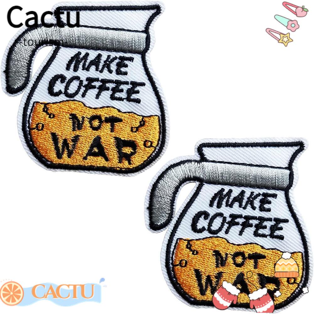 cactu-แผ่นผ้าโพลีเอสเตอร์-ปักลายแก้วกาแฟ-5-5-5-3-นิ้ว-ไม่ซีดจางง่าย-สําหรับเย็บติดกระเป๋าเป้-10-ชิ้น