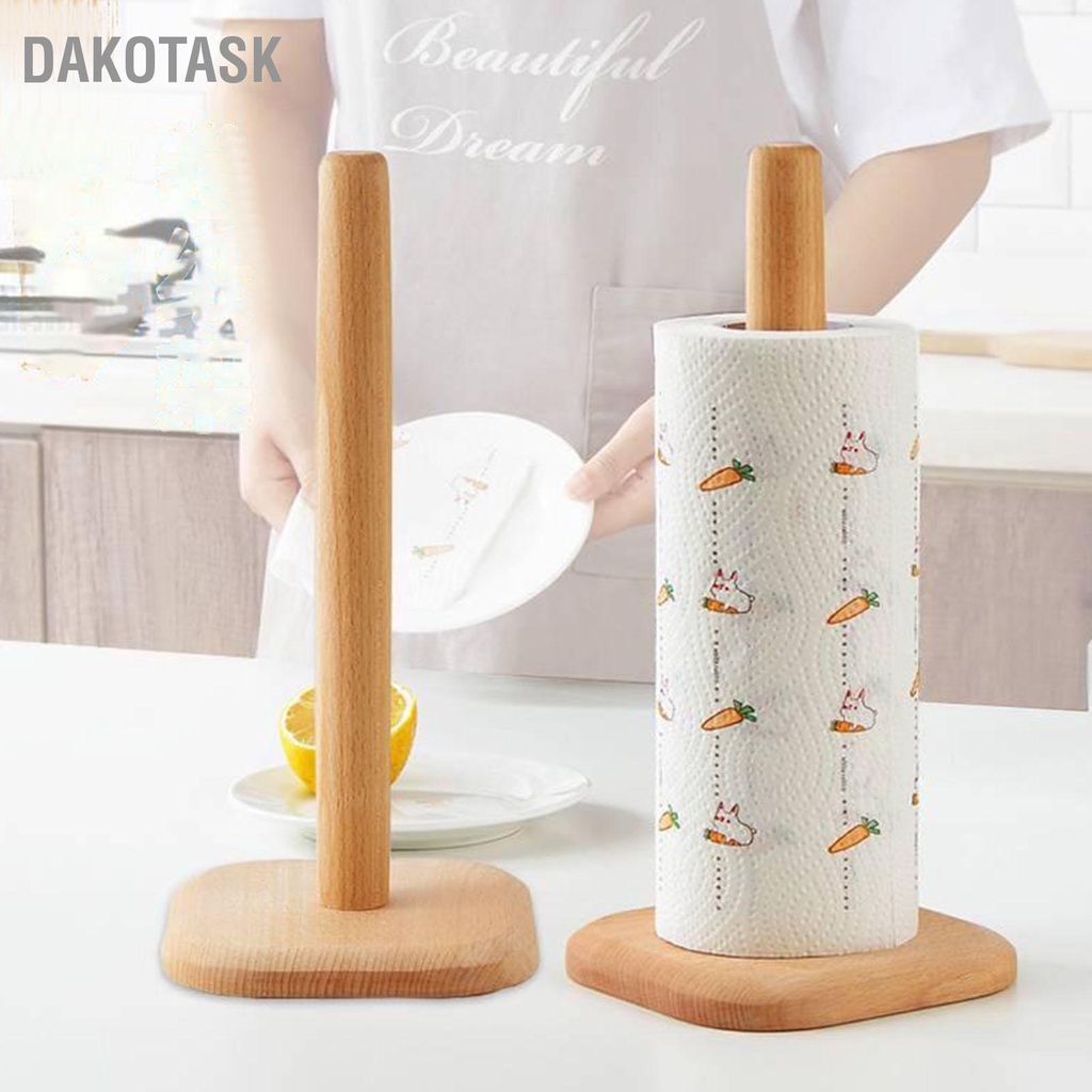 dakotask-ที่ใส่ผ้ากระดาษไม้ยืนยืนผ้ากระดาษยืนสำหรับเคาน์เตอร์ครัวโต๊ะรับประทานอาหาร