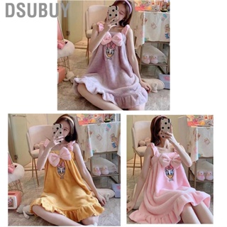 Dsubuy Women Bath Wrap  Wearable Cute Strong Water Absorption Soft Bathrobe with Straps for Household