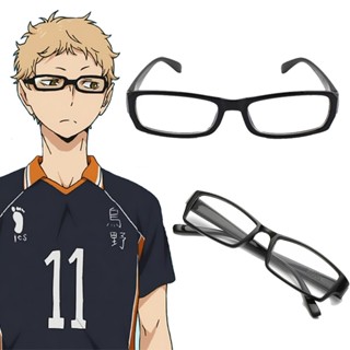 อนิเมะ Haikyuu!! แว่นตาคอสเพลย์ Tsukishima Kei No.11 กรอบสี่เหลี่ยม เหมาะกับของขวัญวันฮาโลวีน แฟชั่นสําหรับชาย และหญิง
