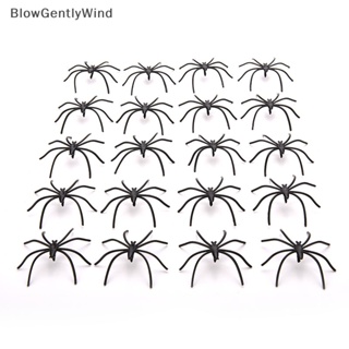 Blowgentlywind ของเล่นแมงมุมพลาสติก สีดํา สําหรับตกแต่งปาร์ตี้ฮาโลวีน 20 ชิ้น