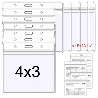 Alisondz ตัวป้องกันบัตรวัคซีน มีซิป ใส ป้ายชื่อ องค์กรแนวนอน บัตรประจําตัว การจัดระเบียบภูมิคุ้มกัน ที่ใส่ป้ายบันทึก