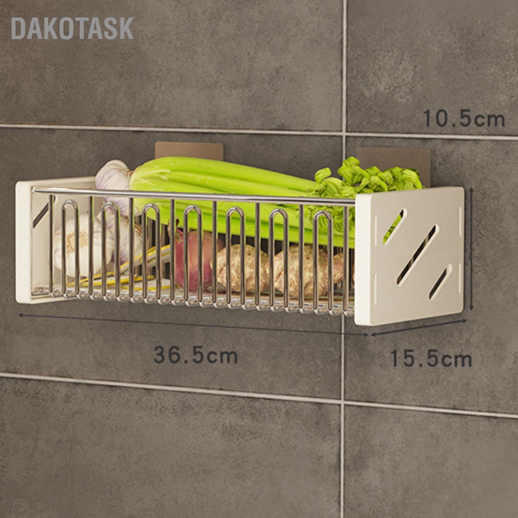 dakotask-ชั้นวางของติดผนังห้องครัวมัลติฟังก์ชั่แขวนตะกร้าระบายน้ำสำหรับผักเครื่องปรุงรส