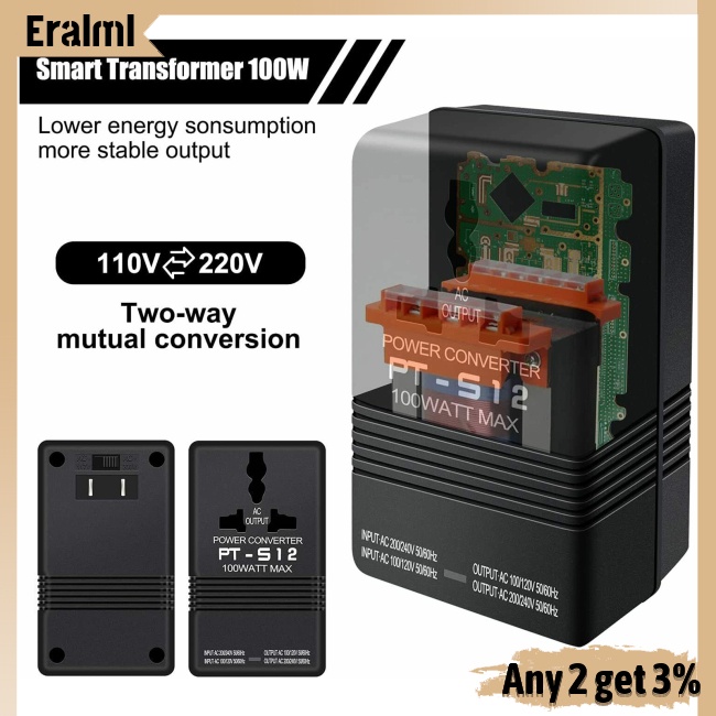 eralml-หม้อแปลงแรงดันไฟฟ้าคู่-100w-น้ําหนักเบา-ทนอุณหภูมิสูง-ac-110v-120v-to-220v-240v