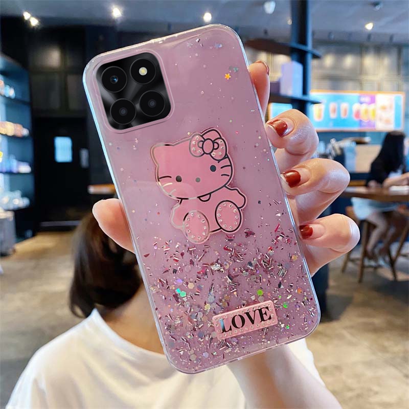 เคสโทรศัพท์มือถือแบบนิ่ม-ใส-ลายการ์ตูนคิตตี้-ท้องฟ้ากลางคืน-สําหรับ-honor-x6a-x6-x8a-x8-x6s-x6-x8-x8a-x6a