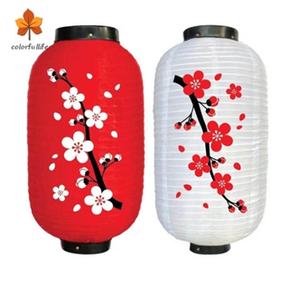 ✿CF✿  25 ซม. Plum Blossom โคมไฟโคมไฟจีน Oriental ยาวรูปผ้า Lampion