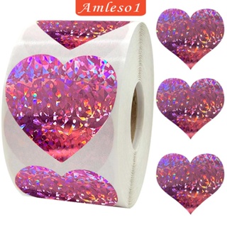[Amleso1] สติกเกอร์ฉลากกระดาษ รูปหัวใจ สําหรับทําการ์ดวาเลนไทน์ 500 ชิ้น