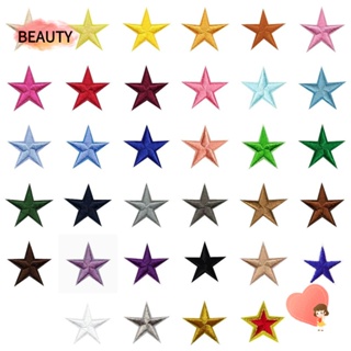 Beauty แผ่นแพทช์เหล็ก รูปดาว 3 ซม. 34 สี 5 สี สําหรับตกแต่งงานฝีมือ DIY 102 ชิ้น