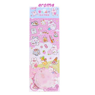 Aroma Goo ชุดการ์ดสติกเกอร์ PVC กันน้ํา สําหรับตกแต่งสมุดภาพ กระเป๋าถือ เครื่องเขียน DIY