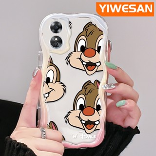 สําหรับ OPPO A17 A17K เคสการ์ตูนน่ารัก Dale ดีไซน์ใหม่ เนื้อครีม ขอบคลื่น เคสโทรศัพท์ กันกระแทก ซิลิโคนใส เคสนิ่ม