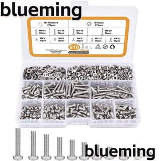 Blueming2 810 ชิ้น|ชุดสกรูสเตนเลส 304 หัวกระทะฟิลลิปส์ 4 6 8 10 12 14 16 18 20 มม.