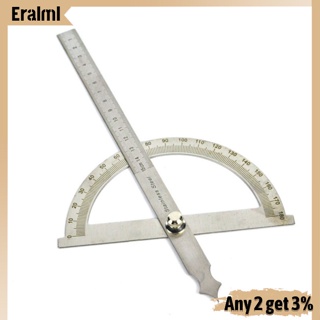 Eralml ไม้โปรแทรกเตอร์วัดมุม สเตนเลส 0-180 องศา 14 ซม.