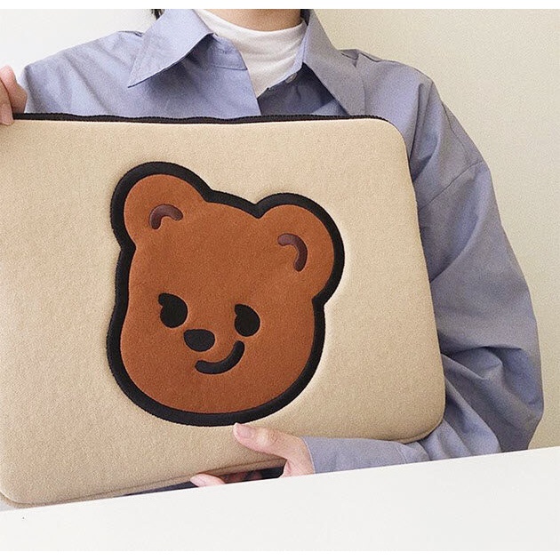 กระเป๋าโน๊ตบุ๊คลายพี่หมี-14-แนววินเทจ-สำหรับใส่โน๊ตบุ๊ค-notebook-bag-notebook-case-กระเป๋าคอมพิวเตอร์-กันกระแทก