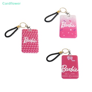 <Cardflower> กระเป๋าใส่บัตรพลาสติก ป้องกันรอย ลายอนิเมะบาร์บี้ สีชมพู สําหรับนักเรียน บัตรรถบัส บัตรประจําตัวประชาชน