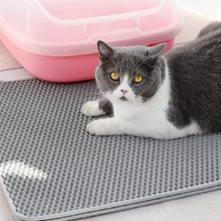  PP เสื่อครอกแมวกันน้ำสองชั้นพับได้ป้องกันการรั่วไหลลูกแมวเสื่อดักจับครอกสำหรับในร่มสีเทา