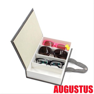 Augustus กล่องเก็บแว่นตากันแดด ทรงหนังสือ 4 ช่อง