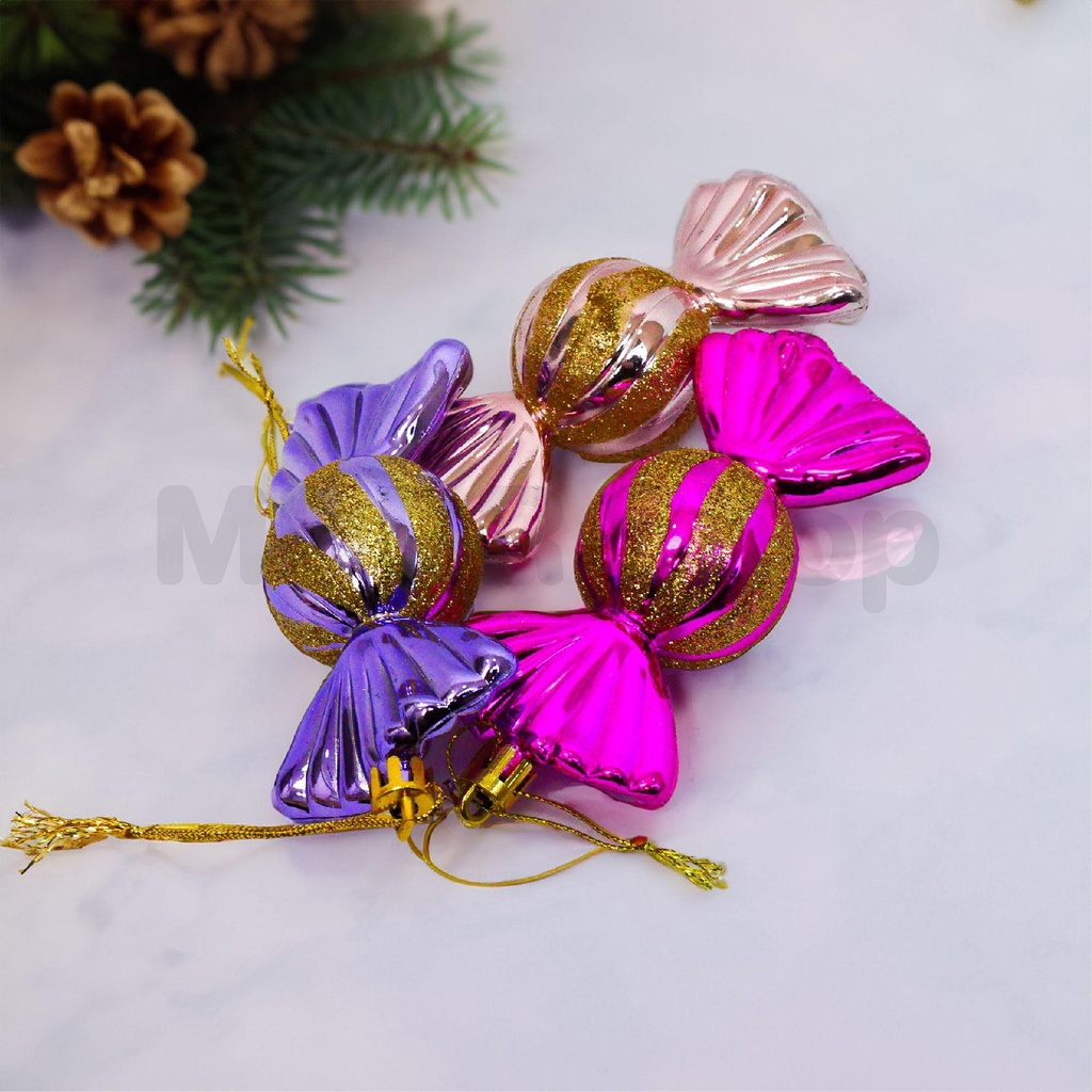 Candy ประดับตกแต่งต้นคริสต์มาส ของแต่งต้นคริสต์มาส 1 กล่อง มี 3 ชิ้น