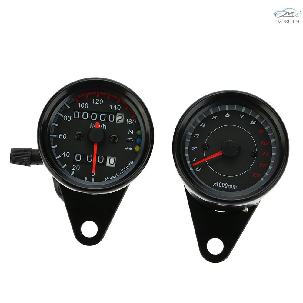 12v รถจักรยานยนต์ 13000 RPM Tachometer Km/h Speedometer Dual เครื่องวัด ...