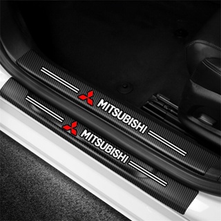 สติกเกอร์คาร์บอนไฟเบอร์ ป้องกันรอยขีดข่วน สําหรับติดประตูรถยนต์ Mitsubishi Pajero Asx Outlander Xl 3 Lancer 4 ชิ้น ต่อชุด