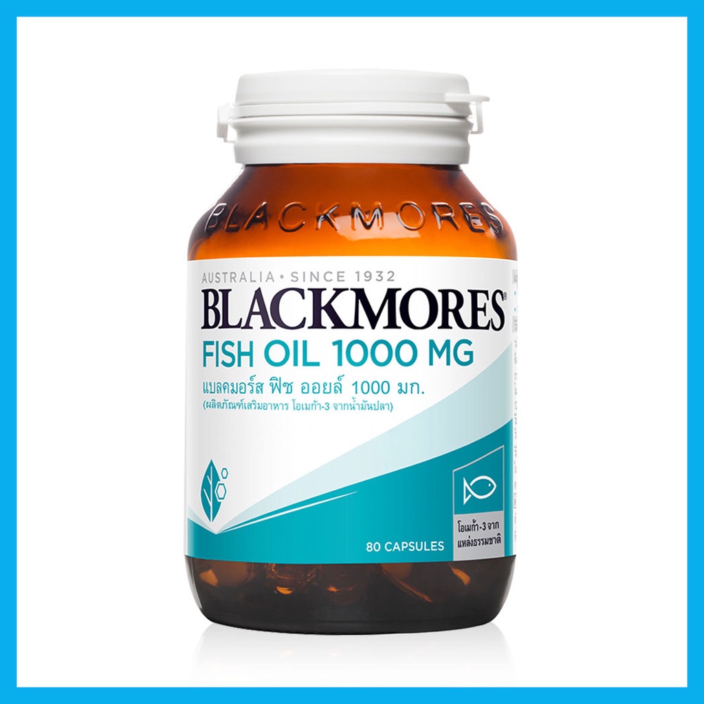 blackmores-fish-oil-1000mg-80-capsules-แบลคมอร์ส-ฟิช-ออยล์-ผลิตภัณฑ์เสริมอาหารน้ำมันปลา