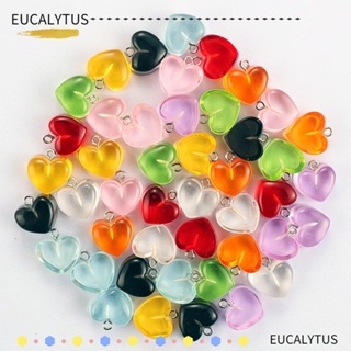 Eutus จี้สร้อยคอ รูปหัวใจ สีแคนดี้ หลากสี สําหรับทําเครื่องประดับ DIY