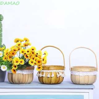 Damao ตะกร้าไม้ใส่ดอกไม้ ผลไม้ สไตล์วินเทจ สวยหรู ของขวัญ สําหรับตกแต่งสวน