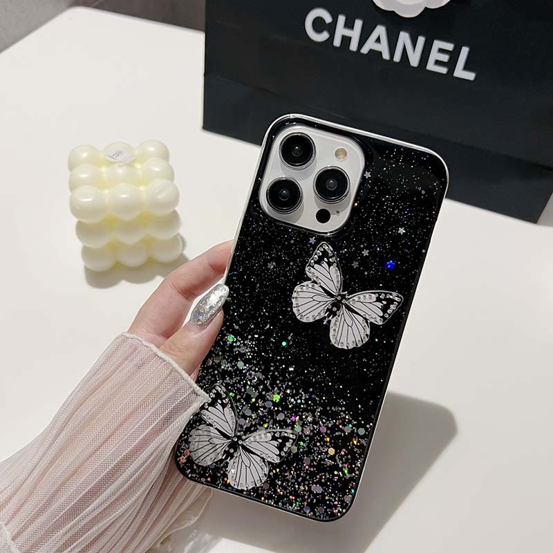 เคสโทรศัพท์มือถือ-ซิลิโคนนิ่ม-ปิดด้านหลัง-ลายผีเสื้อ-ท้องฟ้ากลางคืน-หรูหรา-สําหรับ-iphone-15-plus-pro-max