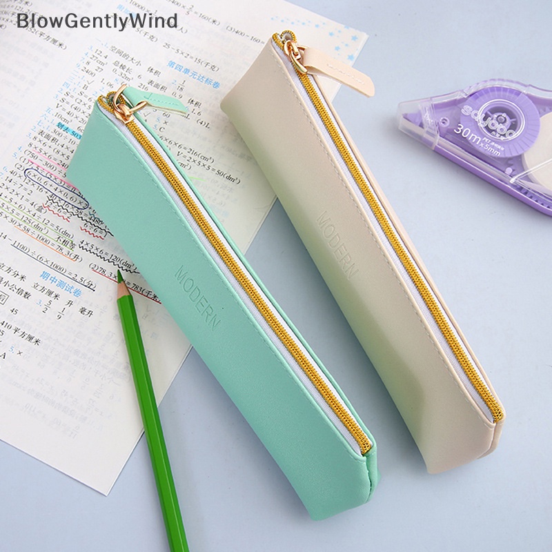 blowgentlywind-กระเป๋าดินสอ-หนัง-pu-ขนาดเล็ก-น่ารัก-เครื่องเขียน-สําหรับนักเรียนหญิง-bgw