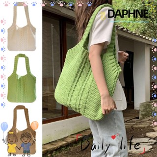 Daphne กระเป๋าถือ กระเป๋าสะพายไหล่ ผ้าถัก ขนาดใหญ่ จุของได้เยอะ สําหรับผู้หญิง