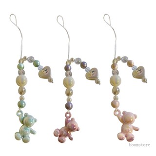 Boom Bear Hear Pearls Charm จี้โซ่ Y2K สายคล้องโทรศัพท์ พวงกุญแจกระเป๋า