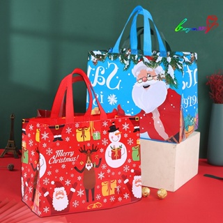 【AG】ถุงของขวัญคริสต์มาส ลายซานตาคลอส สโนว์แมน ไม่ทอ 5 ชิ้น