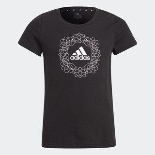 adidas ไลฟ์สไตล์ เสื้อยืดพิมพ์ลาย เด็ก สีดำ GT1426