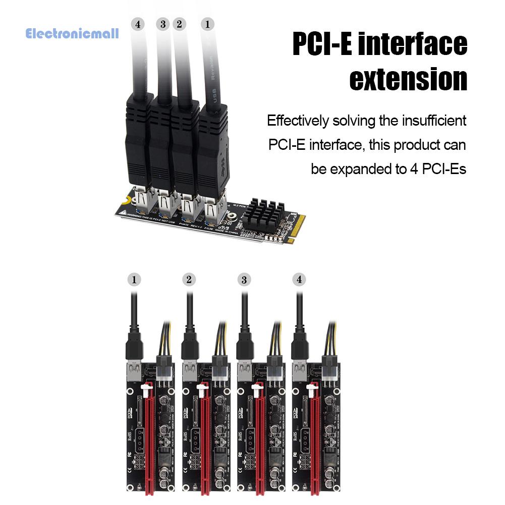 electronicmall01-th-การ์ดไรเซอร์-m-2-mkey-เป็น-4-pci-e-usb3-0-สําหรับคอมพิวเตอร์ตั้งโต๊ะ