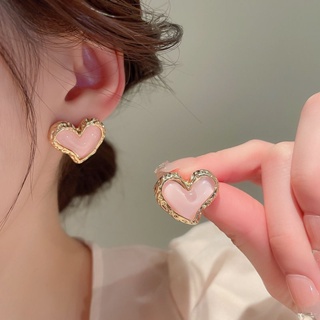 Love earrings 2022 new fashion minority design light extravagant advanced sense earrings autumn and winter Xiaoxiang cold earrings