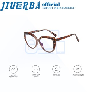 JIUERBA สไตล์ตะวันตก คลาสสิก INS ตาแมว ป้องกันแสงสีฟ้า TR กรอบแว่นตา ป้องกันรังสี สําหรับผู้ชาย ผู้หญิง