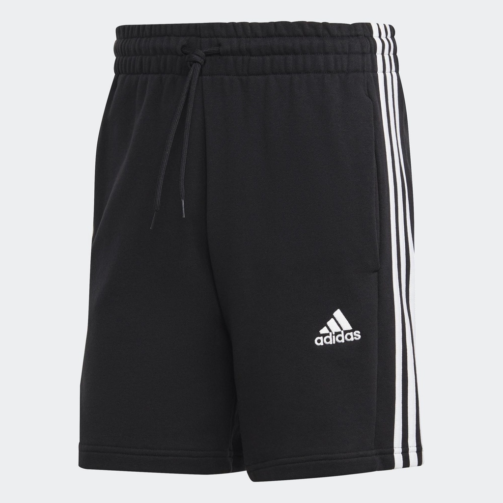 adidas-ไลฟ์สไตล์-กางเกงผ้าเฟรนช์เทอร์รีย์ขาสั้น-essentials-3-stripes-ผู้ชาย-สีดำ-ic9435