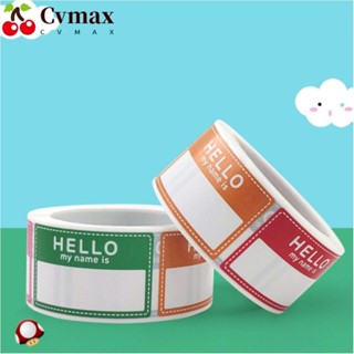 Cvmax สติกเกอร์แท็กชื่อ ทรงสี่เหลี่ยมผืนผ้า มีกาวในตัว ลาย Hello My Name is 8 สี สําหรับบ้าน 200 ชิ้น