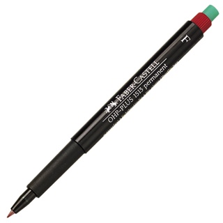 Faber-Castell ปากกาเขียนแผ่นใสลบไม่ได้ 0.6 มม. (F) สีแดง