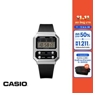 CASIO นาฬิกาข้อมือ CASIO รุ่น A100WEF-1ADF วัสดุเรซิ่น สีดำ