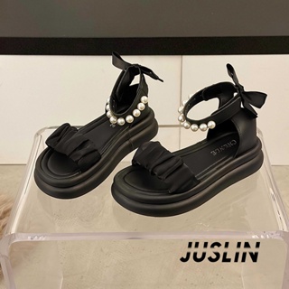 JUSLIN   รองเท้าแตะผู้หญิง ส้นแบน ใส่สบาย สไตล์เกาหลี รองเท้าแฟชั่น 2023 ใหม่  ทันสมัย fashion พิเศษ คุณภาพสูง B98G0UW 37Z230910
