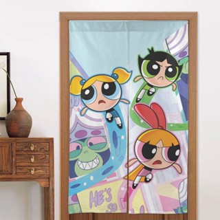 The Powerpuff Girls ผ้าม่านทึบแสง สร้างสรรค์ เพื่อความเป็นส่วนตัว สําหรับติดประตูห้องนอน ห้องนั่งเล่น 86x143 ซม. (34X56 นิ้ว)