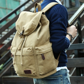 กระเป๋าเป้สะพายหลัง กระเป๋านักเรียน ผ้าแคนวาส ลําลอง เหมาะกับการเดินทาง แฟชั่นสําหรับผู้ชาย สินค้าพร้อมส่ง