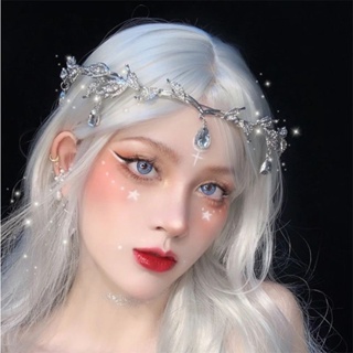 The new Mori series super immortal alloy droplet forehead ornaments, hair bands, bridal dress accessories, crown headgear, photo performance accessories