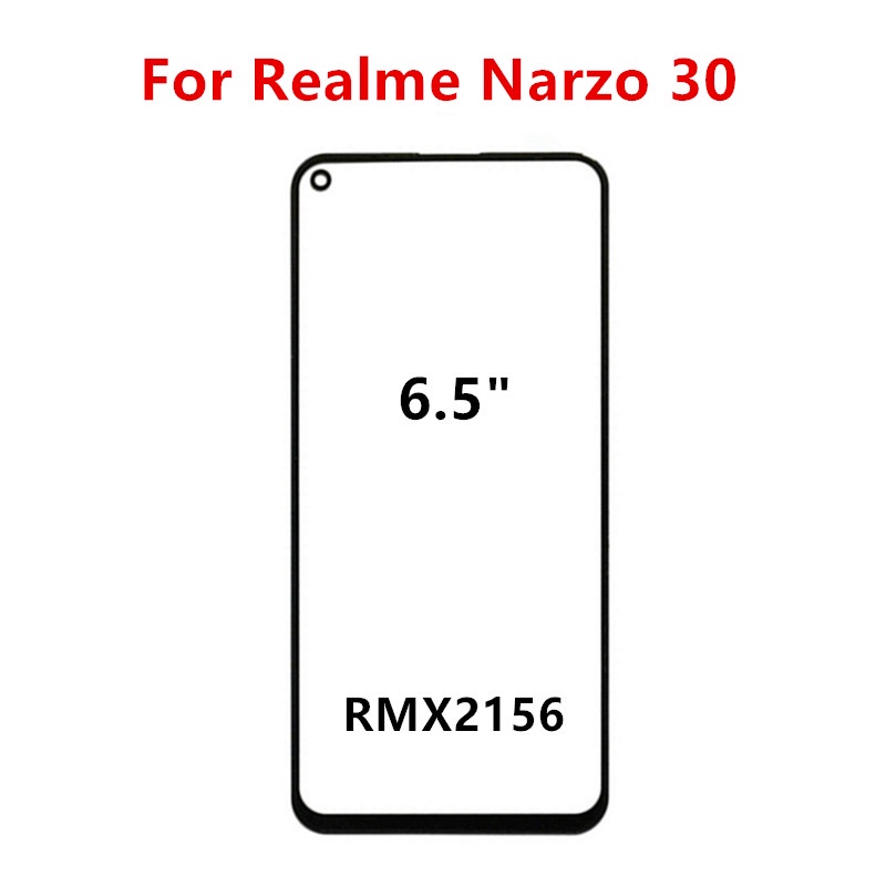 อะไหล่หน้าจอสัมผัส-lcd-ด้านหน้า-และแผงเลนส์กระจก-แบบเปลี่ยน-สําหรับ-realme-narzo-20-30-pro-50i-50a