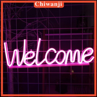 [Chiwanji] โคมไฟนีออน LED ลาย Welcome สําหรับแขวนตกแต่งผนังบ้าน บาร์ ผับ ห้องนอน โรงแรม