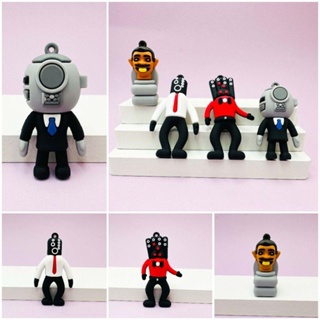 Daiga Skibidi Bop KeyChians, Tv Man Camara Man PVC อะนิเมะ Toilet Man พวงกุญแจรูปของเล่น Skibidi Bop Bop Trinket คอสเพลย์ Skibidi อุปกรณ์ห้องน้ําหญิง ผู้หญิง เด็กผู้หญิง