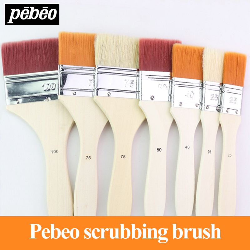 pebeo-แปรงขัดไนล่อน-ขนแปรง-กระดาน-ผนัง-2-3-ชิ้น-gouache-สีน้ํา-อะคริลิค-ภาพวาดสีน้ํามัน-แปรงทาสีจีน-สําหรับระบายสี