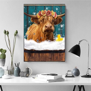 &lt;Kaitlyn&gt; ชุดงานจิตรกรรมเม็ดบีดเรซิ่น รูปวัว 5d หลากสีสัน สําหรับตกแต่งบ้าน Diy