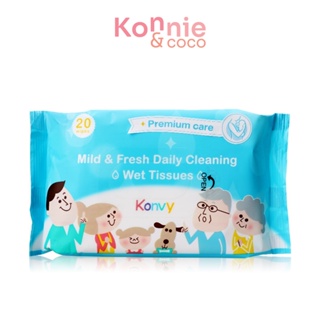 Konvy Mild & Fresh Daily Cleaning Wet Tissues 20 Sheets.