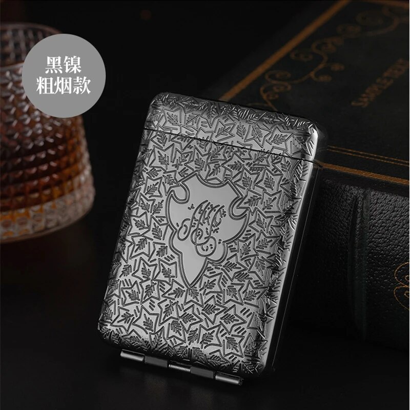 The new luxury retro carved cigarette holder can accommodate 16/20 pocket  storage boxes